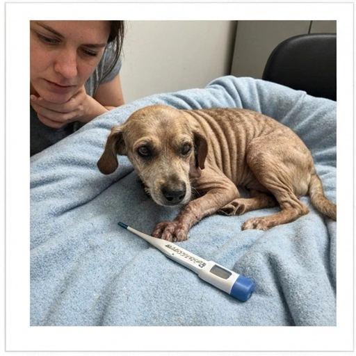 Dog receiving a health checkup