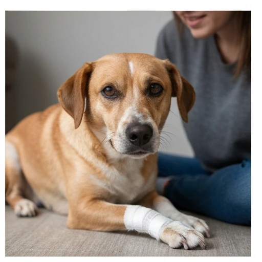 Veterinary professional checking a dog