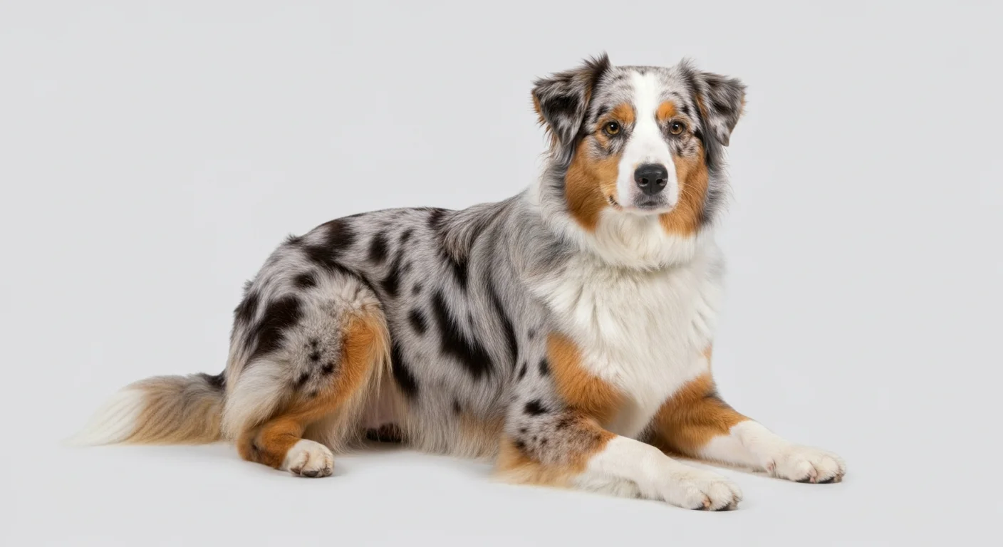 Healthy adult Australian Shepherd female dog at optimal breeding age